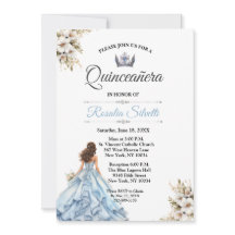 Elegant Modern Quinceanera Blue och Silver