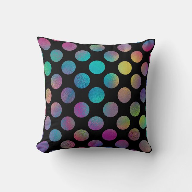 Elegant Modern Rainbow Polka dots Mönster| Kudde (Framsida)