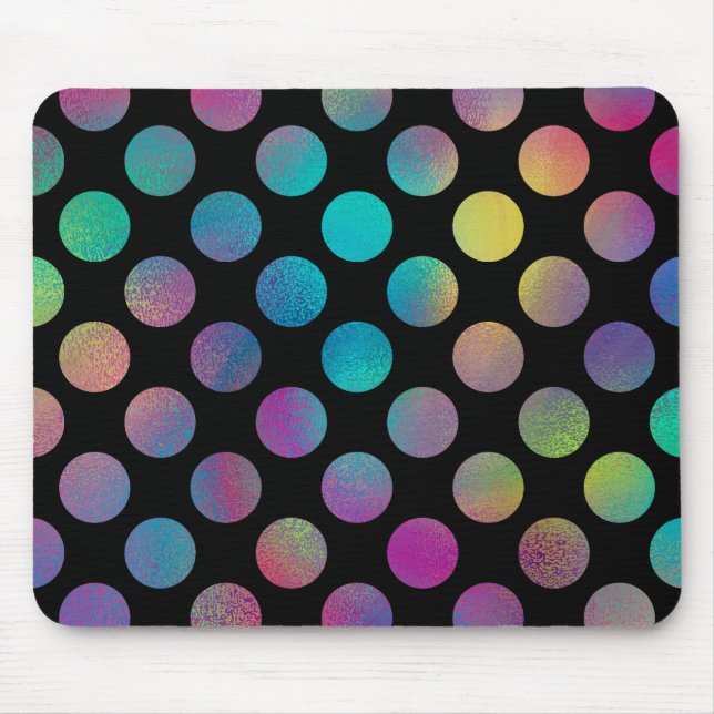 Elegant Modern Rainbow Polka dots Mönster | Musmatta (Framsidan)