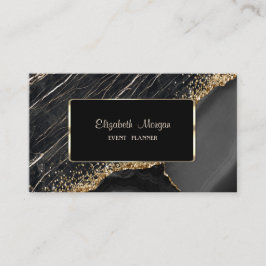 Elegant Modern Ram,Svart Marble Guld Sequins Visitkort