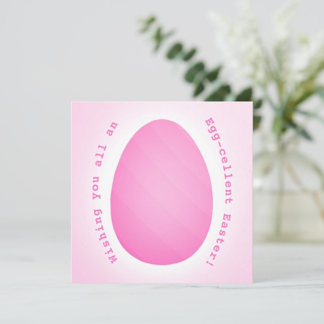Elegant Modern Rand Rosa Lit Påskägg Funny Julkort (Stående Fram)