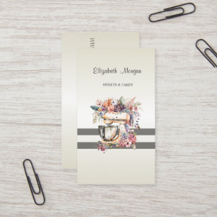 Elegant Modern, Randig, Bakverksblomma Mixer Visitkort