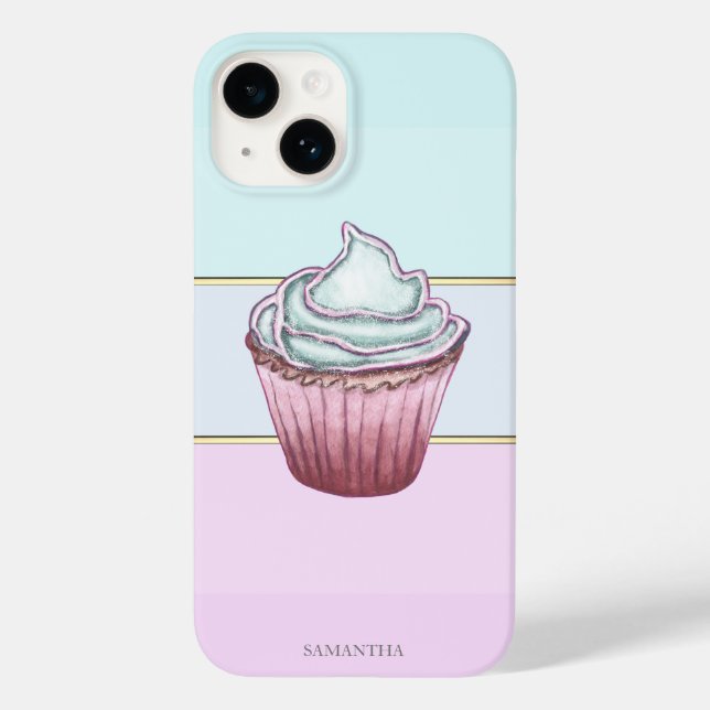 Elegant modern randig, Cupcake (Baksida)