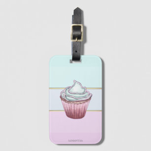 Elegant modern randig, Cupcake Bagagebricka