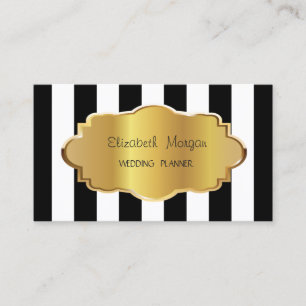Elegant Modern Randig, Guld Ram Visitkort
