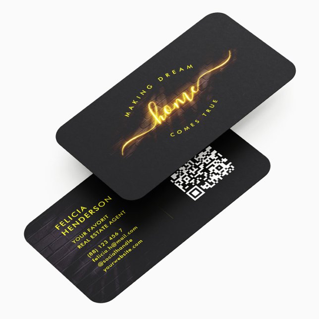 Elegant Modern Real Gods Agent Realtor QR Visitkort (Skapare uppladdad)