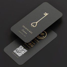 Elegant Modern Realtor Mörk Grått Guld Real Gods Visitkort