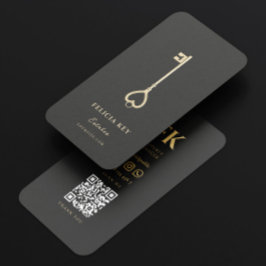 Elegant Modern Realtor Real Gods Agent Monogram Visitkort