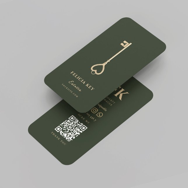 Elegant Modern Realtor Real Gods Sage Visitkort (Elegant Modern Realtor Real Estate Sage Business Card
)