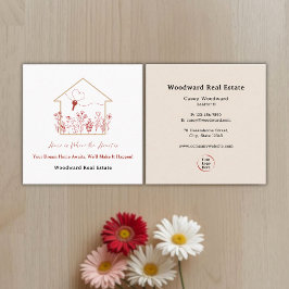 Elegant Modern Realtor Real Gods Slogan Logotyp Fyrkantigt Visitkort