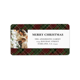 Elegant Modern Red and Grönt Play-jul Adressetikett