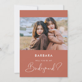 Elegant modern Red clay Bridesmaid frieri kort