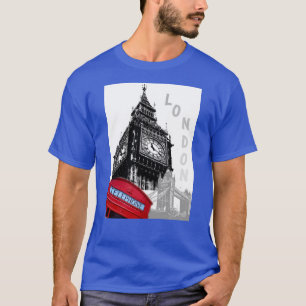 Elegant Modern Red Telphone Box London Big Ben T Shirt