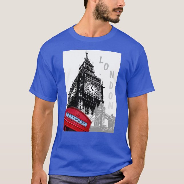 Elegant Modern Red Telphone Box London Big Ben T Shirt (Framsida)