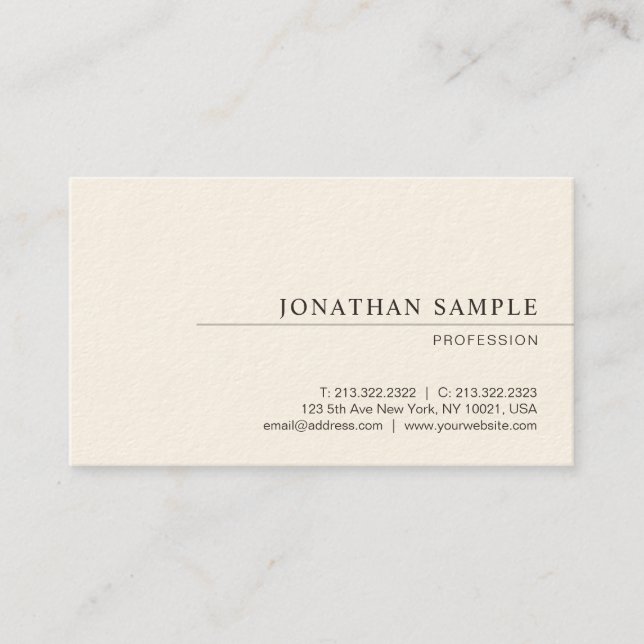 Elegant Modern Ren Template Professionell Lyx Visitkort (Framsida)