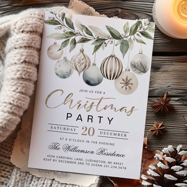 Elegant Modern Retro Christmas Party Invitation Inbjudningar (Elegant Modern Retro Christmas Party Invitation)