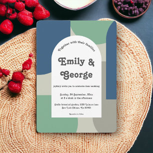 Elegant Modern Retro Classy Chic Abstrakt Bröllop Inbjudningar