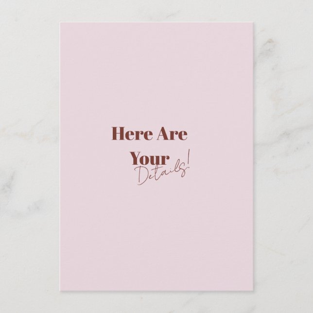 Elegant Modern Retro Djärv Bröllop Tilläggskort (Framsida)