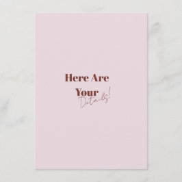 Elegant Modern Retro Djärv Bröllop Tilläggskort