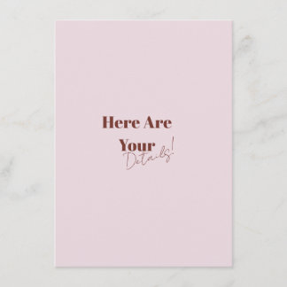 Elegant Modern Retro Djärv Bröllop Tilläggskort