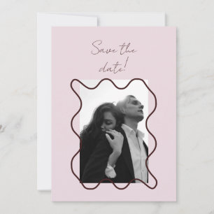 Elegant Modern Retro-foto Bröllop Spara Datumet