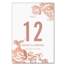 Elegant Modern Ro Blommigt Bordsnummer Guld