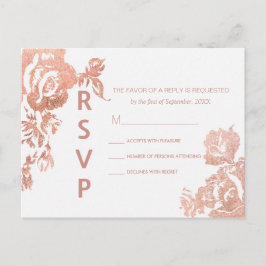 Elegant Modern Ro Blommigt Guld OSA Postcard Inbjudan Vykort