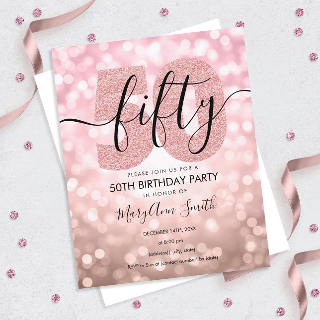 Elegant Modern Ro Guld 50:e Födelsedagsfesten (Skapare uppladdad)