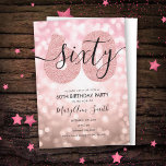 Elegant Modern Ro Guld 60:e Födelsedagsfesten Inbjudningar<br><div class="desc">Inbjudan till elegant 50:e Födelsedagsfest Ro Guld Glitter Ljus. Underbar för 60:e födelsedagsfesterna för manar och kvinnor.</div>