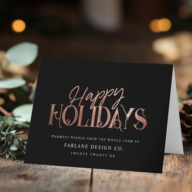 Elegant Modern Ro Guld Script Business Corporate Helgkort (Skapare uppladdad)