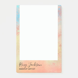 Elegant, modern ro guld vattenfärgsmakeup artist post-it block