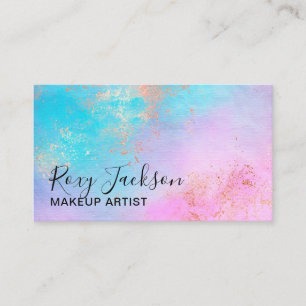 Elegant, modern ro guld vattenfärgsmakeup artist visitkort