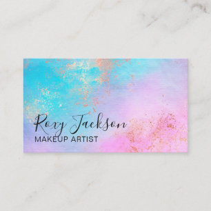 Elegant, modern ro guld vattenfärgsmakeup artist visitkort