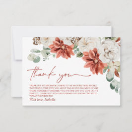 Elegant Modern Röd Vinter Jul Bröllopsdusch Tack Kort