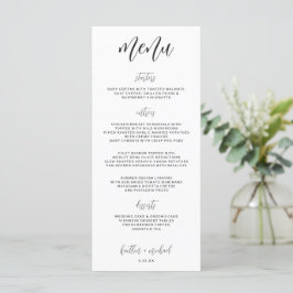 Elegant Modern Rolig Bröllopsmeny | 4 x 9 | Svart Meny