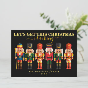 Elegant Modern Rolig Svart Nötknäppare Jul Julkort