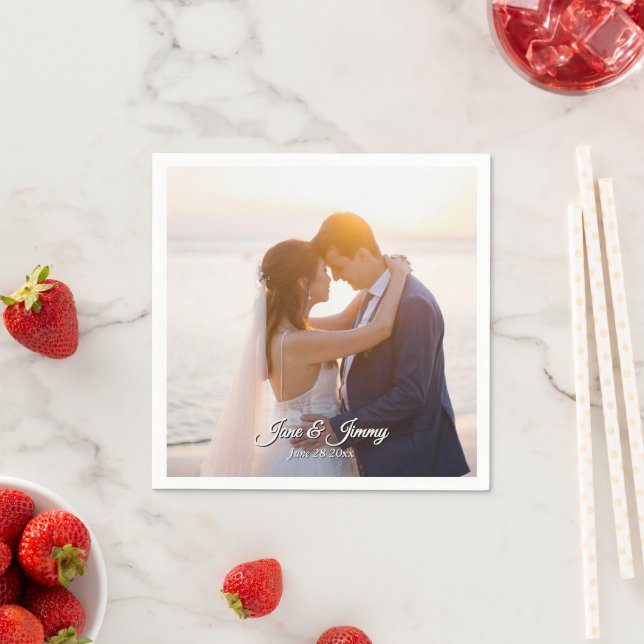 Elegant Modern romantisk bröllopsinbjudan - tema Pappersservett (Insitu)