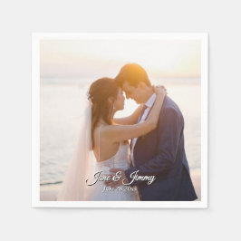 Elegant Modern romantisk bröllopsinbjudan - tema Pappersservett