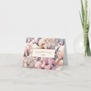 Elegant Modern Rosa Blommig Judisk Stjärna Bat Mit Tack Kort