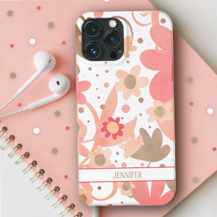 Elegant Modern Rosa Blommigt Girly Inspirief Namn