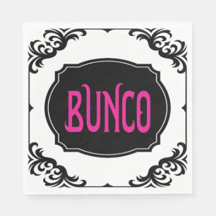 Elegant Modern Rosa Bunco Party Night Pappersservett