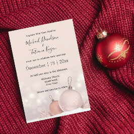 elegant modern rosa christmas-prydnadsföremål bröl inbjudningar