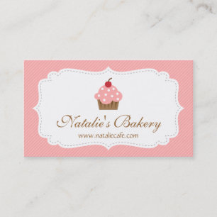 Elegant, Modern, Rosa Cupcake, Bageri Visitkort