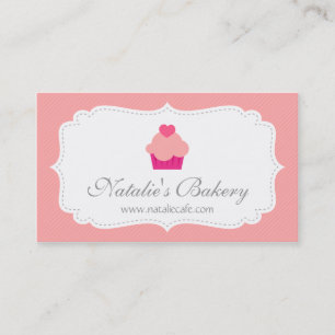 Elegant, Modern, Rosa Cupcake, Bageri Visitkort