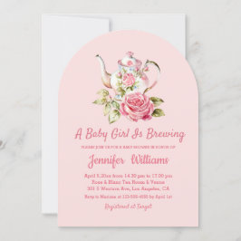 elegant modern rosa-dagerdusch för party-babydusch inbjudningar
