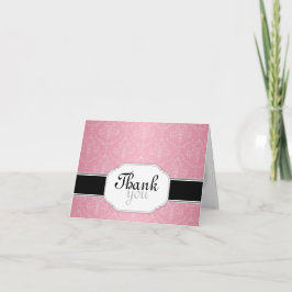 Elegant Modern Rosa Damask - tackkort