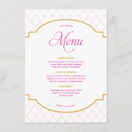 Elegant Modern Rosa Guld Diamond Mönster Party Meny