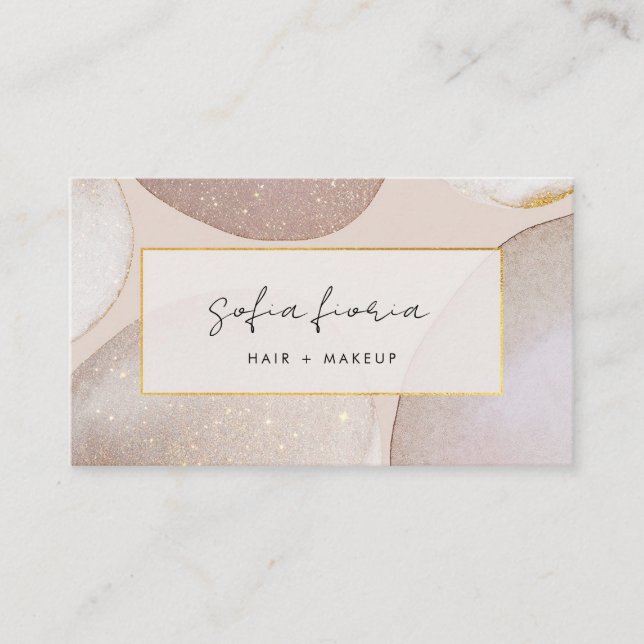 Elegant Modern Rosa Guld Glitter Visitkort (Framsida)