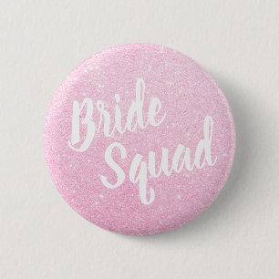 Elegant & modern rosa guld- glitterbrudsquad knapp