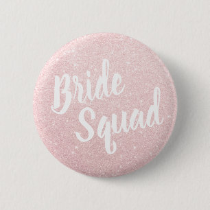 Elegant & modern rosa guld- glitterbrudsquad knapp